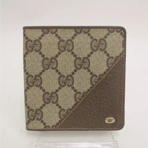 Authentic GUCCI GG PVC Leather Bifold Compact Wallet #30707